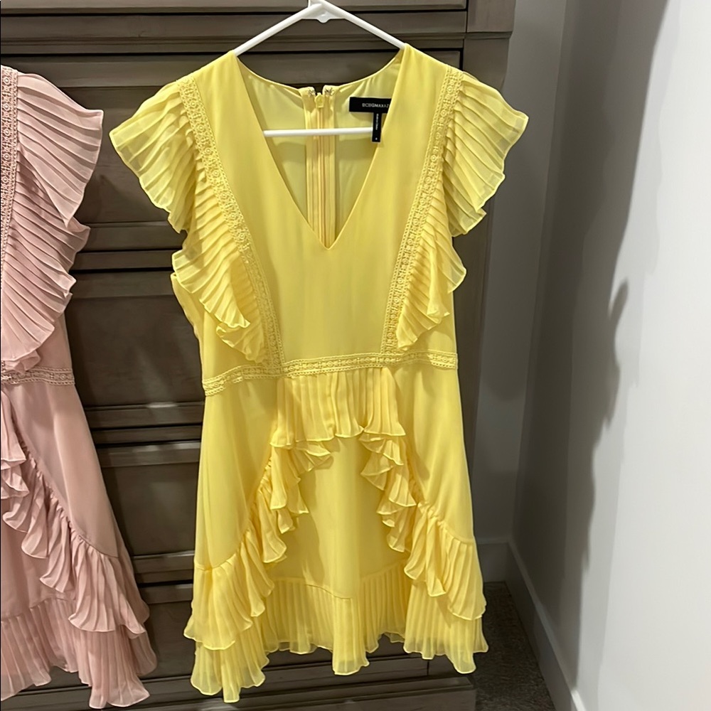 BCBG MaxAzria Yellow Ruffled Dress